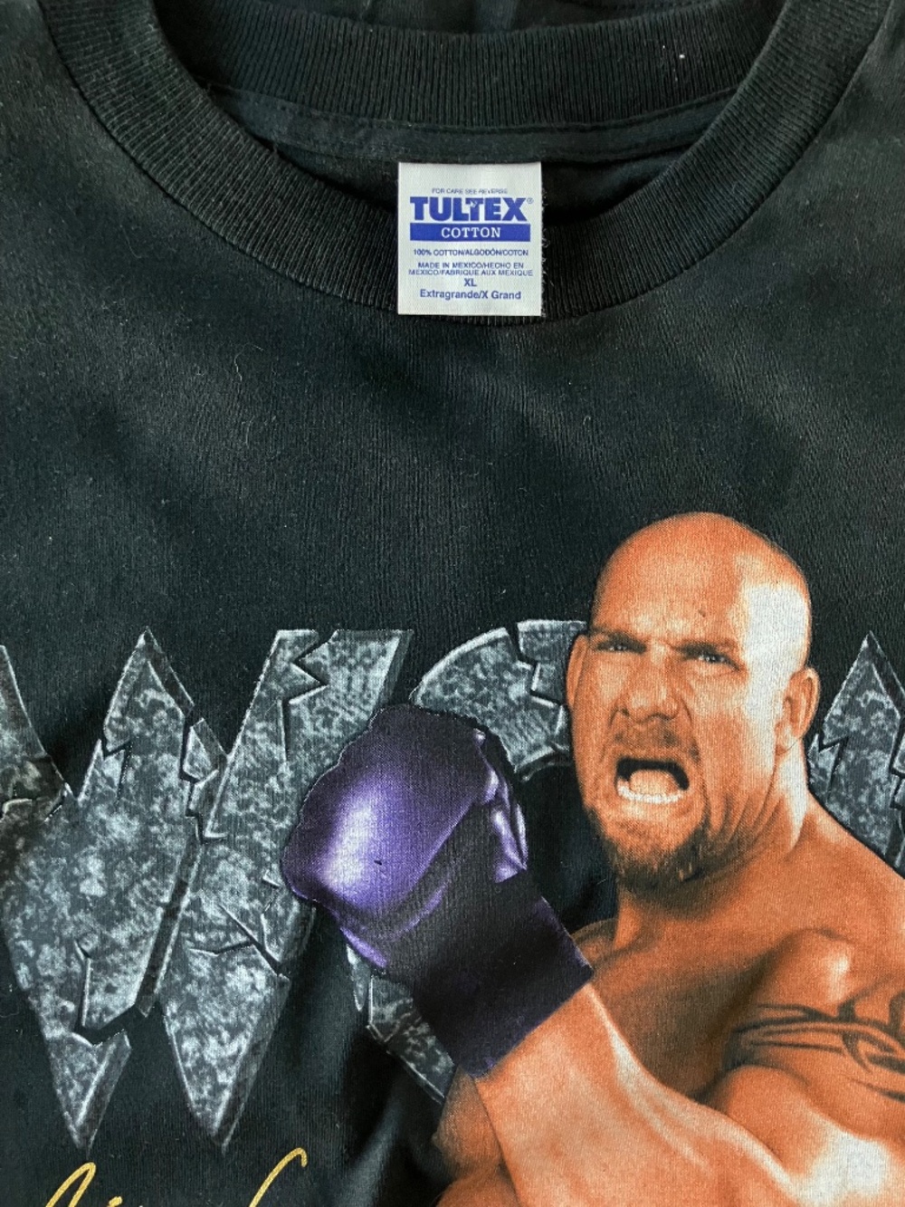 Vintage Deadstock 90s WCW / WWE Goldberg Tultex Black Tee Size XL - Picture 3 of 5